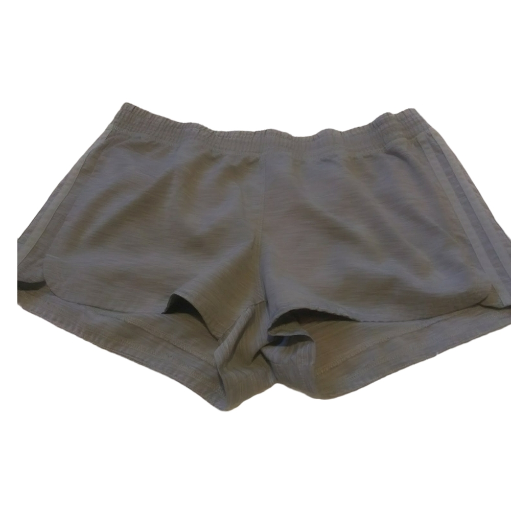 ADIDAS AEROREADY LIGHTWEIGHT GREY ON GREY 3 STRIPE RUNNERS SHORT SIZE LARGE
